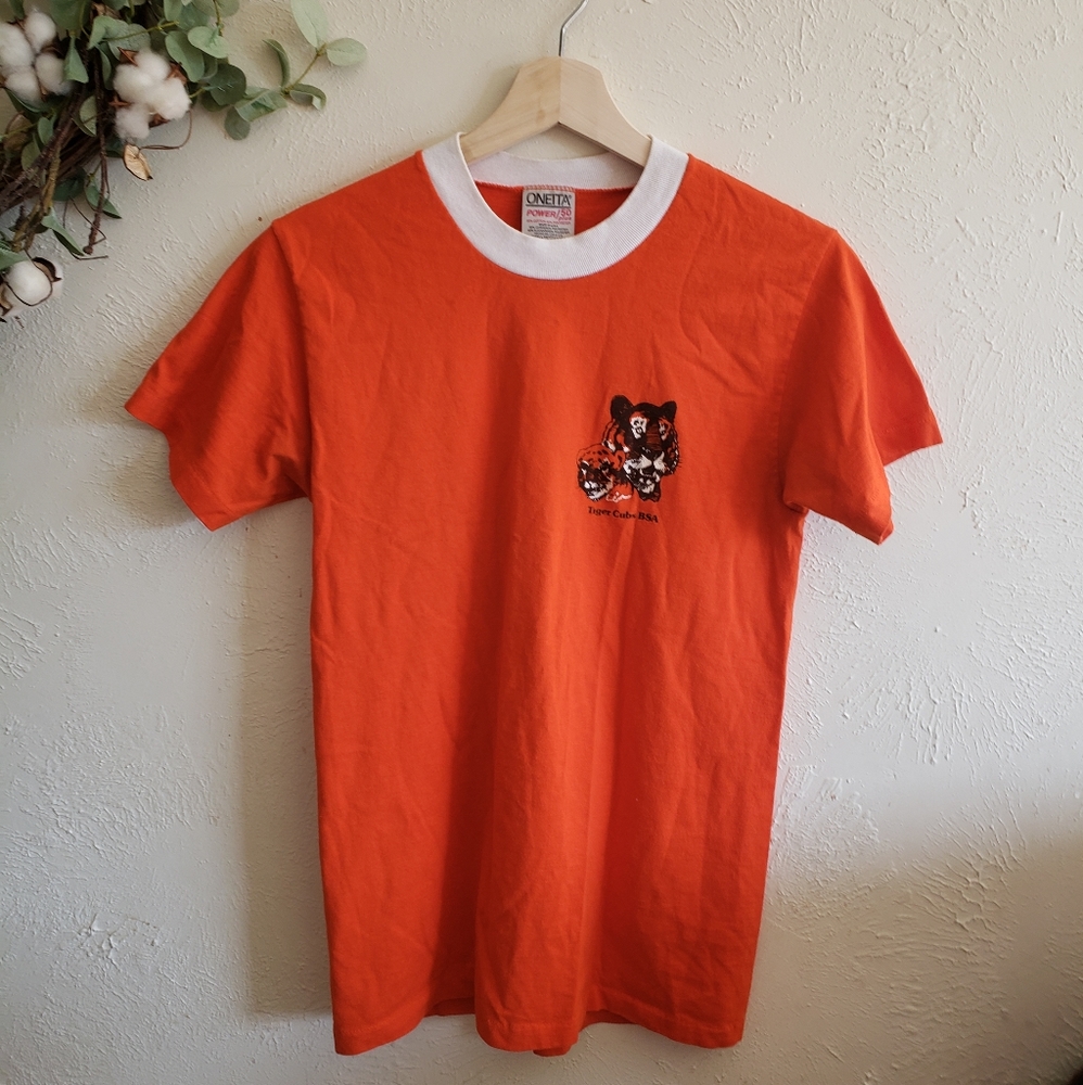 Vintage tiger orange shirt single stitch